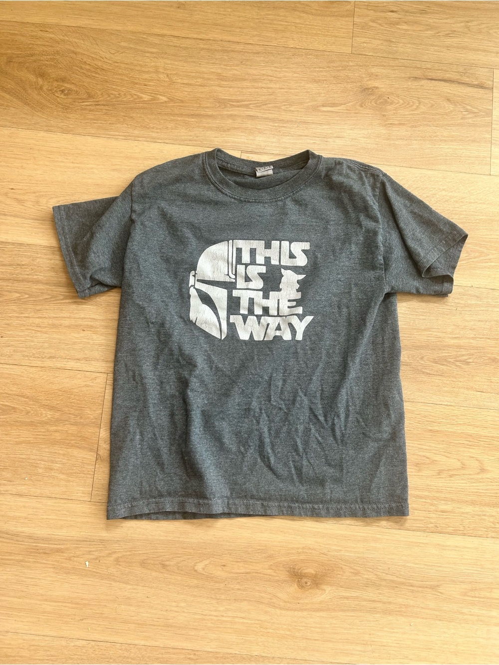 Kids Short Sleeve Graphic Tee - Gray "This Is The Way"